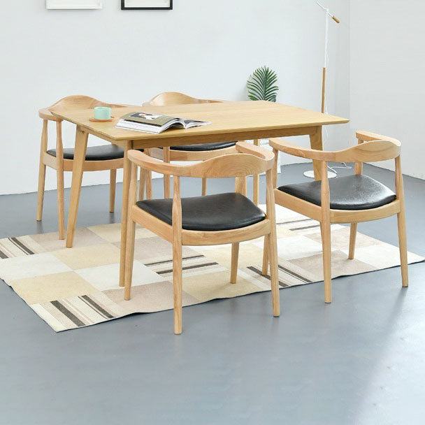 Modern Wood Arm Chair Open Back Dining Side Chair for Dining Room 22.8"x19.6"x30" Clearhalo 'Dining Chairs' 'Dining Tables & Seating' 'dining_chair' 'furn' 'furn_dining_chair' 'Furniture' 'furniture_dining_chair' 'Kitchen & Dining Furniture' 4832194