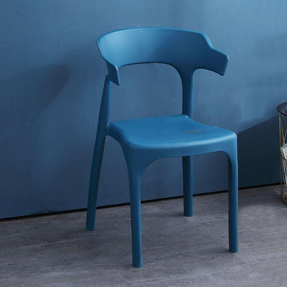 Contemporary Plastic Kitchen and Dining Room Chair Open Back Dining Side Chair Dark Blue 1 Piece Clearhalo 'Dining Chairs' 'Dining Tables & Seating' 'dining_chair' 'furn' 'furn_dining_chair' 'Furniture' 'furniture_dining_chair' 'Kitchen & Dining Furniture' 4832199