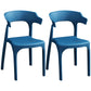 Contemporary Plastic Kitchen and Dining Room Chair Open Back Dining Side Chair Dark Blue 2 Piece Set Clearhalo 'Dining Chairs' 'Dining Tables & Seating' 'dining_chair' 'furn' 'furn_dining_chair' 'Furniture' 'furniture_dining_chair' 'Kitchen & Dining Furniture' 4832200