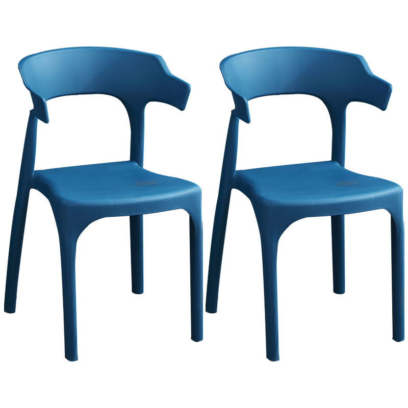 Contemporary Plastic Kitchen and Dining Room Chair Open Back Dining Side Chair Dark Blue 2 Piece Set Clearhalo 'Dining Chairs' 'Dining Tables & Seating' 'dining_chair' 'furn' 'furn_dining_chair' 'Furniture' 'furniture_dining_chair' 'Kitchen & Dining Furniture' 4832200