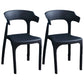 Contemporary Plastic Kitchen and Dining Room Chair Open Back Dining Side Chair Black 2 Piece Set Clearhalo 'Dining Chairs' 'Dining Tables & Seating' 'dining_chair' 'furn' 'furn_dining_chair' 'Furniture' 'furniture_dining_chair' 'Kitchen & Dining Furniture' 4832207