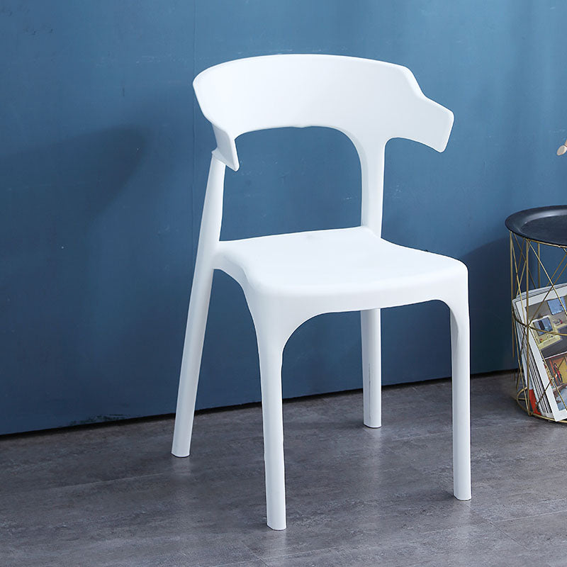 Contemporary Plastic Kitchen and Dining Room Chair Open Back Dining Side Chair White 1 Piece Clearhalo 'Dining Chairs' 'Dining Tables & Seating' 'dining_chair' 'furn' 'furn_dining_chair' 'Furniture' 'furniture_dining_chair' 'Kitchen & Dining Furniture' 4832211