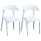 Contemporary Plastic Kitchen and Dining Room Chair Open Back Dining Side Chair White 2 Piece Set Clearhalo 'Dining Chairs' 'Dining Tables & Seating' 'dining_chair' 'furn' 'furn_dining_chair' 'Furniture' 'furniture_dining_chair' 'Kitchen & Dining Furniture' 4832212