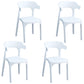 Contemporary Plastic Kitchen and Dining Room Chair Open Back Dining Side Chair White 4 Piece Set Clearhalo 'Dining Chairs' 'Dining Tables & Seating' 'dining_chair' 'furn' 'furn_dining_chair' 'Furniture' 'furniture_dining_chair' 'Kitchen & Dining Furniture' 4832214