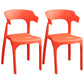Contemporary Plastic Kitchen and Dining Room Chair Open Back Dining Side Chair Orange 2 Piece Set Clearhalo 'Dining Chairs' 'Dining Tables & Seating' 'dining_chair' 'furn' 'furn_dining_chair' 'Furniture' 'furniture_dining_chair' 'Kitchen & Dining Furniture' 4832218