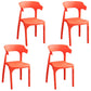 Contemporary Plastic Kitchen and Dining Room Chair Open Back Dining Side Chair Orange 4 Piece Set Clearhalo 'Dining Chairs' 'Dining Tables & Seating' 'dining_chair' 'furn' 'furn_dining_chair' 'Furniture' 'furniture_dining_chair' 'Kitchen & Dining Furniture' 4832221