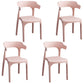 Contemporary Plastic Kitchen and Dining Room Chair Open Back Dining Side Chair Pink 4 Piece Set Clearhalo 'Dining Chairs' 'Dining Tables & Seating' 'dining_chair' 'furn' 'furn_dining_chair' 'Furniture' 'furniture_dining_chair' 'Kitchen & Dining Furniture' 4832225