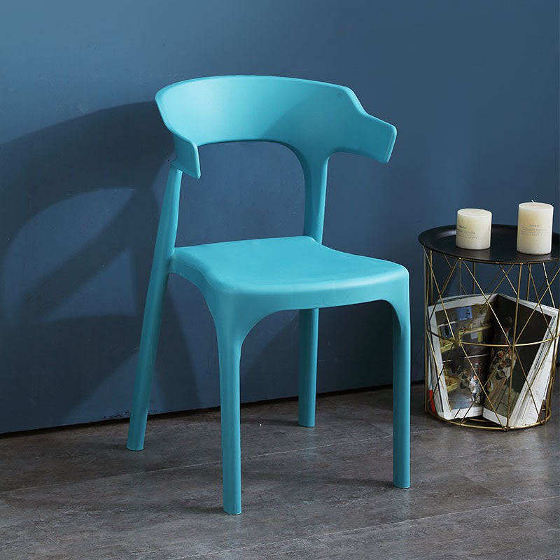 Contemporary Plastic Kitchen and Dining Room Chair Open Back Dining Side Chair Blackish Green 1 Piece Clearhalo 'Dining Chairs' 'Dining Tables & Seating' 'dining_chair' 'furn' 'furn_dining_chair' 'Furniture' 'furniture_dining_chair' 'Kitchen & Dining Furniture' 4832226