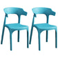 Contemporary Plastic Kitchen and Dining Room Chair Open Back Dining Side Chair Blackish Green 2 Piece Set Clearhalo 'Dining Chairs' 'Dining Tables & Seating' 'dining_chair' 'furn' 'furn_dining_chair' 'Furniture' 'furniture_dining_chair' 'Kitchen & Dining Furniture' 4832227