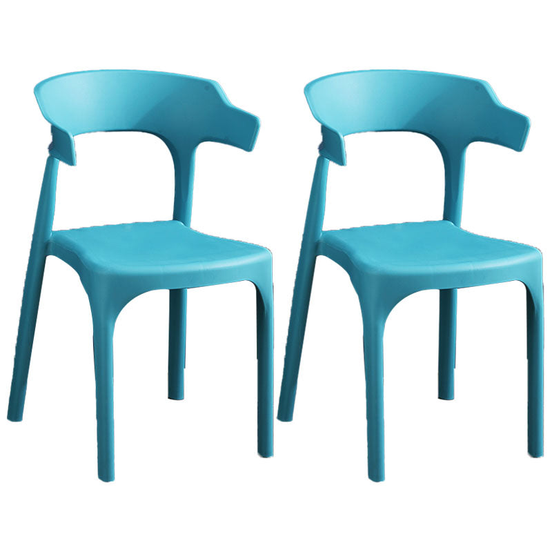 Contemporary Plastic Kitchen and Dining Room Chair Open Back Dining Side Chair Blackish Green 2 Piece Set Clearhalo 'Dining Chairs' 'Dining Tables & Seating' 'dining_chair' 'furn' 'furn_dining_chair' 'Furniture' 'furniture_dining_chair' 'Kitchen & Dining Furniture' 4832227