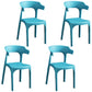 Contemporary Plastic Kitchen and Dining Room Chair Open Back Dining Side Chair Blackish Green 4 Piece Set Clearhalo 'Dining Chairs' 'Dining Tables & Seating' 'dining_chair' 'furn' 'furn_dining_chair' 'Furniture' 'furniture_dining_chair' 'Kitchen & Dining Furniture' 4832228