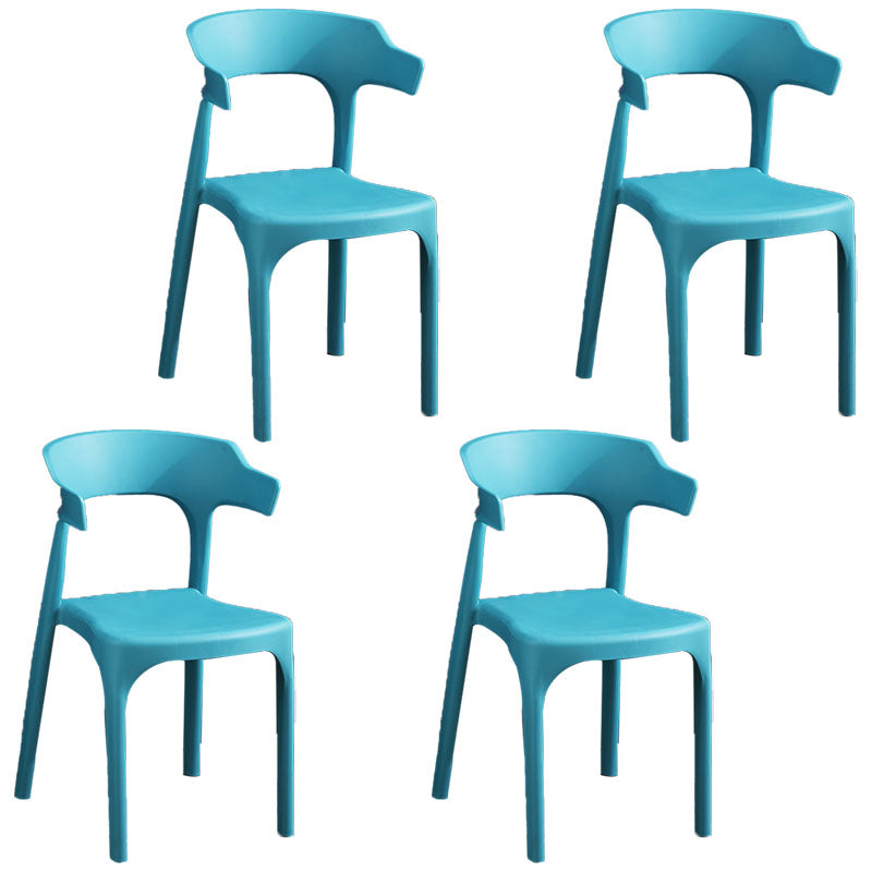Contemporary Plastic Kitchen and Dining Room Chair Open Back Dining Side Chair Blackish Green 4 Piece Set Clearhalo 'Dining Chairs' 'Dining Tables & Seating' 'dining_chair' 'furn' 'furn_dining_chair' 'Furniture' 'furniture_dining_chair' 'Kitchen & Dining Furniture' 4832228
