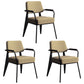 Glam Style Metal Arm Chair Open Back Dining Side Chair with Upholstered (Set of 3) Yellow White Black 3 Piece Set Clearhalo 'Dining Chairs' 'Dining Tables & Seating' 'dining_chair' 'Furniture' 'furniture_dining_chair' 'Kitchen & Dining Furniture' 4832231