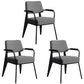 Glam Style Metal Arm Chair Open Back Dining Side Chair with Upholstered (Set of 3) White-Black Black 3 Piece Set Clearhalo 'Dining Chairs' 'Dining Tables & Seating' 'dining_chair' 'Furniture' 'furniture_dining_chair' 'Kitchen & Dining Furniture' 4832236
