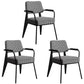Glam Style Metal Arm Chair Open Back Dining Side Chair with Upholstered (Set of 3) Black White Black 3 Piece Set Clearhalo 'Dining Chairs' 'Dining Tables & Seating' 'dining_chair' 'Furniture' 'furniture_dining_chair' 'Kitchen & Dining Furniture' 4832238