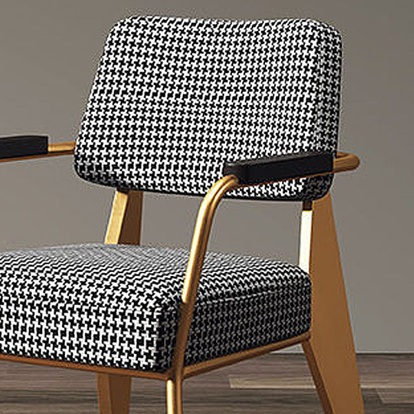 Glam Style Metal Arm Chair Open Back Dining Side Chair with Upholstered (Set of 3) Clearhalo 'Dining Chairs' 'Dining Tables & Seating' 'dining_chair' 'Furniture' 'furniture_dining_chair' 'Kitchen & Dining Furniture' 4832241