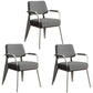 Glam Style Metal Arm Chair Open Back Dining Side Chair with Upholstered (Set of 3) White-Black White 3 Piece Set Clearhalo 'Dining Chairs' 'Dining Tables & Seating' 'dining_chair' 'Furniture' 'furniture_dining_chair' 'Kitchen & Dining Furniture' 4832243