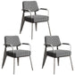 Glam Style Metal Arm Chair Open Back Dining Side Chair with Upholstered (Set of 3) Black White White 3 Piece Set Clearhalo 'Dining Chairs' 'Dining Tables & Seating' 'dining_chair' 'Furniture' 'furniture_dining_chair' 'Kitchen & Dining Furniture' 4832246