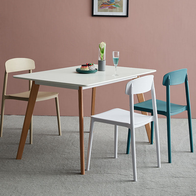 Modern Stackable Plastic Chair Open Back Dining Side Chair for Dining Room Clearhalo 'Dining Chairs' 'Dining Tables & Seating' 'dining_chair' 'furn' 'furn_dining_chair' 'Furniture' 'furniture_dining_chair' 'Kitchen & Dining Furniture' 4832251