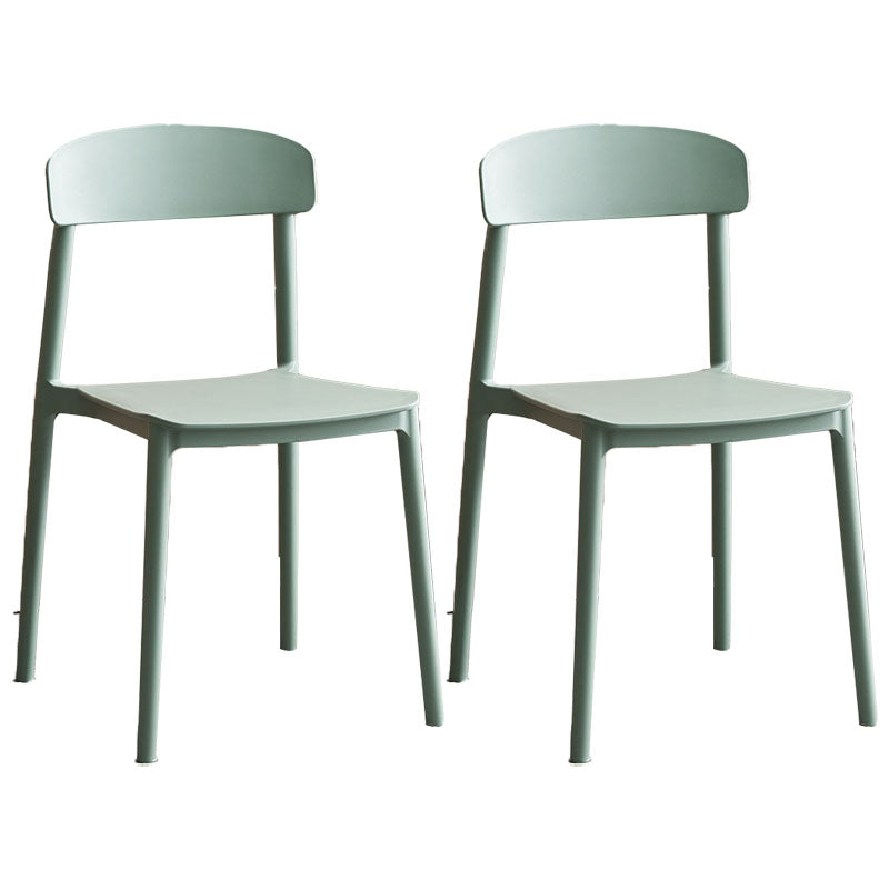 Modern Stackable Plastic Chair Open Back Dining Side Chair for Dining Room Green 2 Piece Set Clearhalo 'Dining Chairs' 'Dining Tables & Seating' 'dining_chair' 'furn' 'furn_dining_chair' 'Furniture' 'furniture_dining_chair' 'Kitchen & Dining Furniture' 4832252