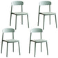 Modern Stackable Plastic Chair Open Back Dining Side Chair for Dining Room Green 4 Piece Set Clearhalo 'Dining Chairs' 'Dining Tables & Seating' 'dining_chair' 'furn' 'furn_dining_chair' 'Furniture' 'furniture_dining_chair' 'Kitchen & Dining Furniture' 4832254