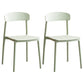 Modern Stackable Plastic Chair Open Back Dining Side Chair for Dining Room Light Green 2 Piece Set Clearhalo 'Dining Chairs' 'Dining Tables & Seating' 'dining_chair' 'furn' 'furn_dining_chair' 'Furniture' 'furniture_dining_chair' 'Kitchen & Dining Furniture' 4832257
