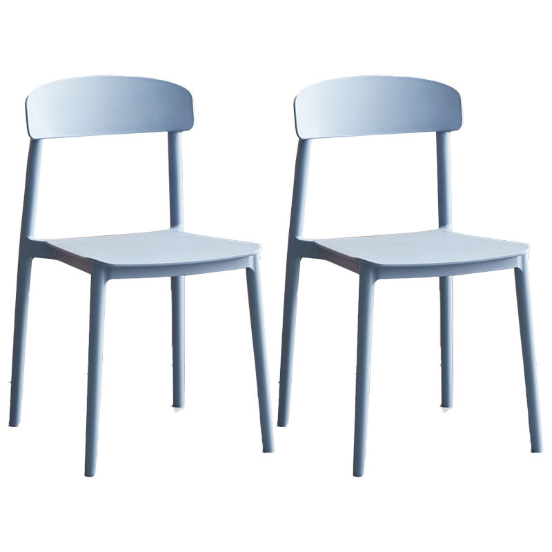 Modern Stackable Plastic Chair Open Back Dining Side Chair for Dining Room Blue 2 Piece Set Clearhalo 'Dining Chairs' 'Dining Tables & Seating' 'dining_chair' 'furn' 'furn_dining_chair' 'Furniture' 'furniture_dining_chair' 'Kitchen & Dining Furniture' 4832264