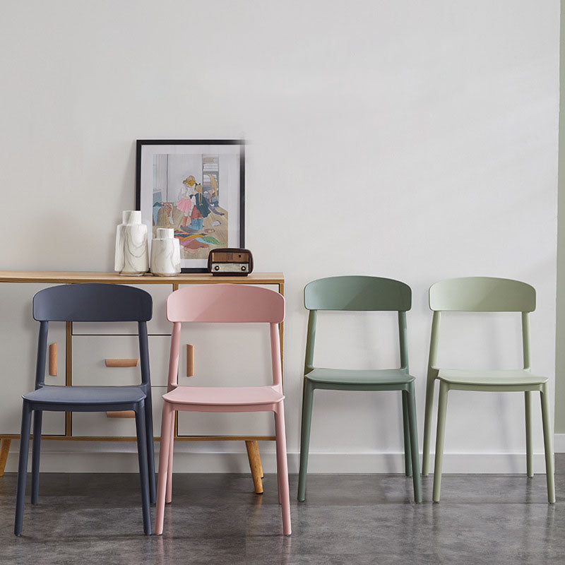 Modern Stackable Plastic Chair Open Back Dining Side Chair for Dining Room Clearhalo 'Dining Chairs' 'Dining Tables & Seating' 'dining_chair' 'furn' 'furn_dining_chair' 'Furniture' 'furniture_dining_chair' 'Kitchen & Dining Furniture' 4832265