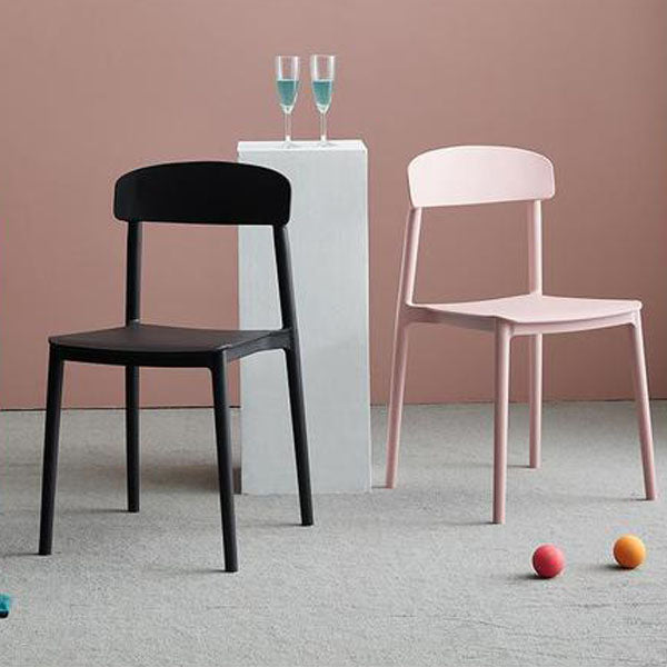 Modern Stackable Plastic Chair Open Back Dining Side Chair for Dining Room Clearhalo 'Dining Chairs' 'Dining Tables & Seating' 'dining_chair' 'furn' 'furn_dining_chair' 'Furniture' 'furniture_dining_chair' 'Kitchen & Dining Furniture' 4832268