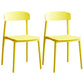 Modern Stackable Plastic Chair Open Back Dining Side Chair for Dining Room Yellow 2 Piece Set Clearhalo 'Dining Chairs' 'Dining Tables & Seating' 'dining_chair' 'furn' 'furn_dining_chair' 'Furniture' 'furniture_dining_chair' 'Kitchen & Dining Furniture' 4832270