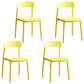 Modern Stackable Plastic Chair Open Back Dining Side Chair for Dining Room Yellow 4 Piece Set Clearhalo 'Dining Chairs' 'Dining Tables & Seating' 'dining_chair' 'furn' 'furn_dining_chair' 'Furniture' 'furniture_dining_chair' 'Kitchen & Dining Furniture' 4832271