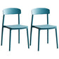 Modern Stackable Plastic Chair Open Back Dining Side Chair for Dining Room Peacock Blue 2 Piece Set Clearhalo 'Dining Chairs' 'Dining Tables & Seating' 'dining_chair' 'furn' 'furn_dining_chair' 'Furniture' 'furniture_dining_chair' 'Kitchen & Dining Furniture' 4832273