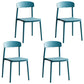 Modern Stackable Plastic Chair Open Back Dining Side Chair for Dining Room Peacock Blue 4 Piece Set Clearhalo 'Dining Chairs' 'Dining Tables & Seating' 'dining_chair' 'furn' 'furn_dining_chair' 'Furniture' 'furniture_dining_chair' 'Kitchen & Dining Furniture' 4832274