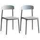 Modern Stackable Plastic Chair Open Back Dining Side Chair for Dining Room Grey 2 Piece Set Clearhalo 'Dining Chairs' 'Dining Tables & Seating' 'dining_chair' 'furn' 'furn_dining_chair' 'Furniture' 'furniture_dining_chair' 'Kitchen & Dining Furniture' 4832276