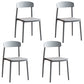 Modern Stackable Plastic Chair Open Back Dining Side Chair for Dining Room Grey 4 Piece Set Clearhalo 'Dining Chairs' 'Dining Tables & Seating' 'dining_chair' 'furn' 'furn_dining_chair' 'Furniture' 'furniture_dining_chair' 'Kitchen & Dining Furniture' 4832277