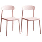 Modern Stackable Plastic Chair Open Back Dining Side Chair for Dining Room Pink 2 Piece Set Clearhalo 'Dining Chairs' 'Dining Tables & Seating' 'dining_chair' 'furn' 'furn_dining_chair' 'Furniture' 'furniture_dining_chair' 'Kitchen & Dining Furniture' 4832279