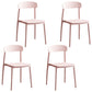 Modern Stackable Plastic Chair Open Back Dining Side Chair for Dining Room Pink 4 Piece Set Clearhalo 'Dining Chairs' 'Dining Tables & Seating' 'dining_chair' 'furn' 'furn_dining_chair' 'Furniture' 'furniture_dining_chair' 'Kitchen & Dining Furniture' 4832280