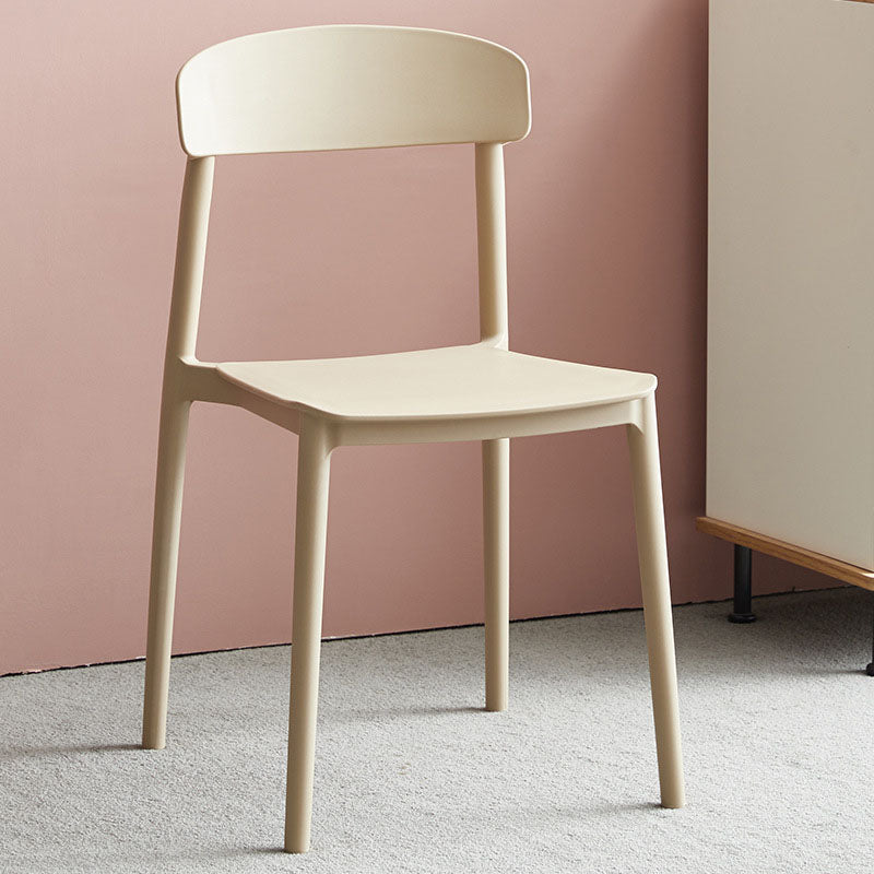 Modern Stackable Plastic Chair Open Back Dining Side Chair for Dining Room Camel 1 Piece Clearhalo 'Dining Chairs' 'Dining Tables & Seating' 'dining_chair' 'furn' 'furn_dining_chair' 'Furniture' 'furniture_dining_chair' 'Kitchen & Dining Furniture' 4832284