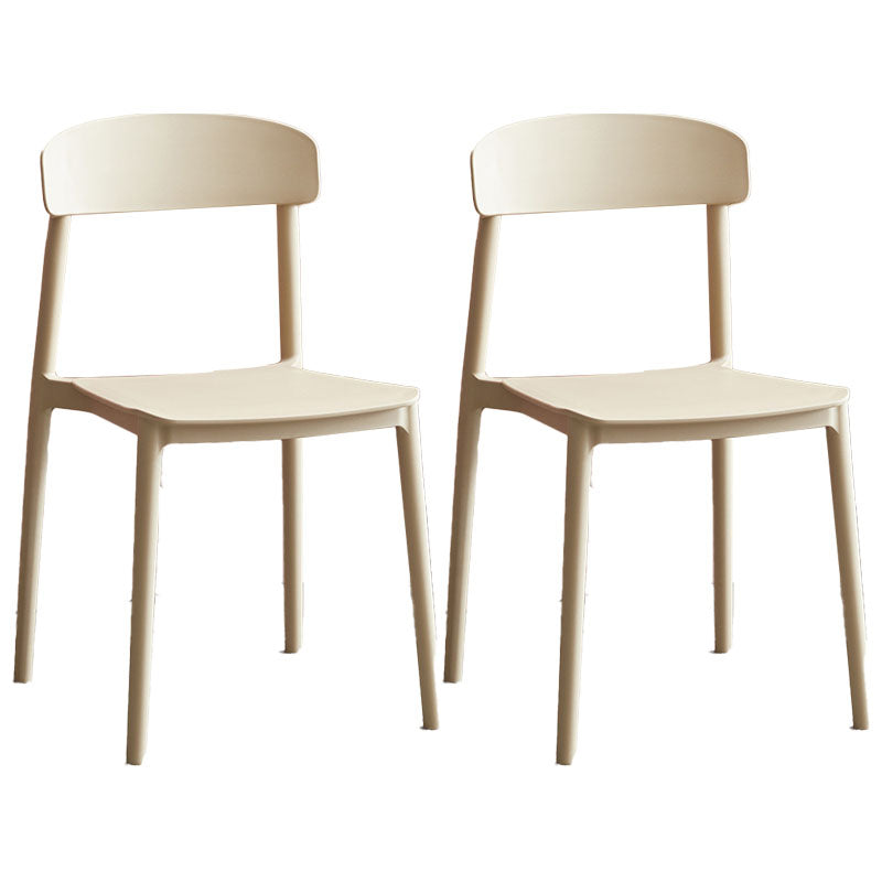 Modern Stackable Plastic Chair Open Back Dining Side Chair for Dining Room Camel 2 Piece Set Clearhalo 'Dining Chairs' 'Dining Tables & Seating' 'dining_chair' 'furn' 'furn_dining_chair' 'Furniture' 'furniture_dining_chair' 'Kitchen & Dining Furniture' 4832285