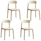Modern Stackable Plastic Chair Open Back Dining Side Chair for Dining Room Camel 4 Piece Set Clearhalo 'Dining Chairs' 'Dining Tables & Seating' 'dining_chair' 'furn' 'furn_dining_chair' 'Furniture' 'furniture_dining_chair' 'Kitchen & Dining Furniture' 4832286