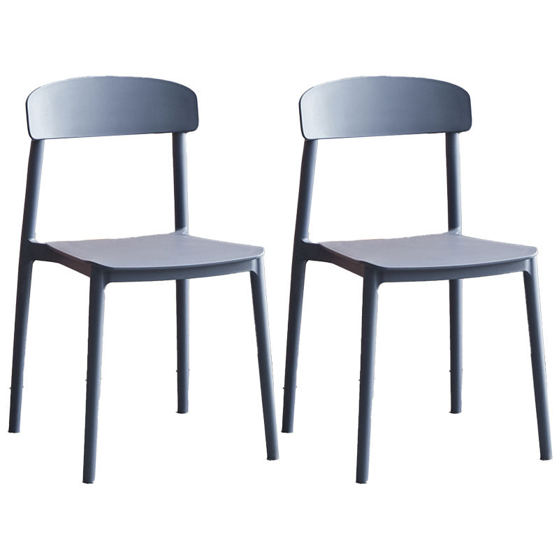 Modern Stackable Plastic Chair Open Back Dining Side Chair for Dining Room Gray Blue 2 Piece Set Clearhalo 'Dining Chairs' 'Dining Tables & Seating' 'dining_chair' 'furn' 'furn_dining_chair' 'Furniture' 'furniture_dining_chair' 'Kitchen & Dining Furniture' 4832288