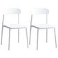 Modern Stackable Plastic Chair Open Back Dining Side Chair for Dining Room White 2 Piece Set Clearhalo 'Dining Chairs' 'Dining Tables & Seating' 'dining_chair' 'furn' 'furn_dining_chair' 'Furniture' 'furniture_dining_chair' 'Kitchen & Dining Furniture' 4832291
