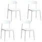 Modern Stackable Plastic Chair Open Back Dining Side Chair for Dining Room White 4 Piece Set Clearhalo 'Dining Chairs' 'Dining Tables & Seating' 'dining_chair' 'furn' 'furn_dining_chair' 'Furniture' 'furniture_dining_chair' 'Kitchen & Dining Furniture' 4832292