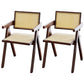 Modern Solid Wood Home Dining Arm Chair Open Back Dining Side Chair Walnut 2 Piece Set Clearhalo 'Dining Chairs' 'Dining Tables & Seating' 'dining_chair' 'furn' 'furn_dining_chair' 'Furniture' 'furniture_dining_chair' 'Kitchen & Dining Furniture' 4832296