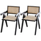 Modern Solid Wood Home Dining Arm Chair Open Back Dining Side Chair Textured Black 2 Piece Set Clearhalo 'Dining Chairs' 'Dining Tables & Seating' 'dining_chair' 'furn' 'furn_dining_chair' 'Furniture' 'furniture_dining_chair' 'Kitchen & Dining Furniture' 4832302