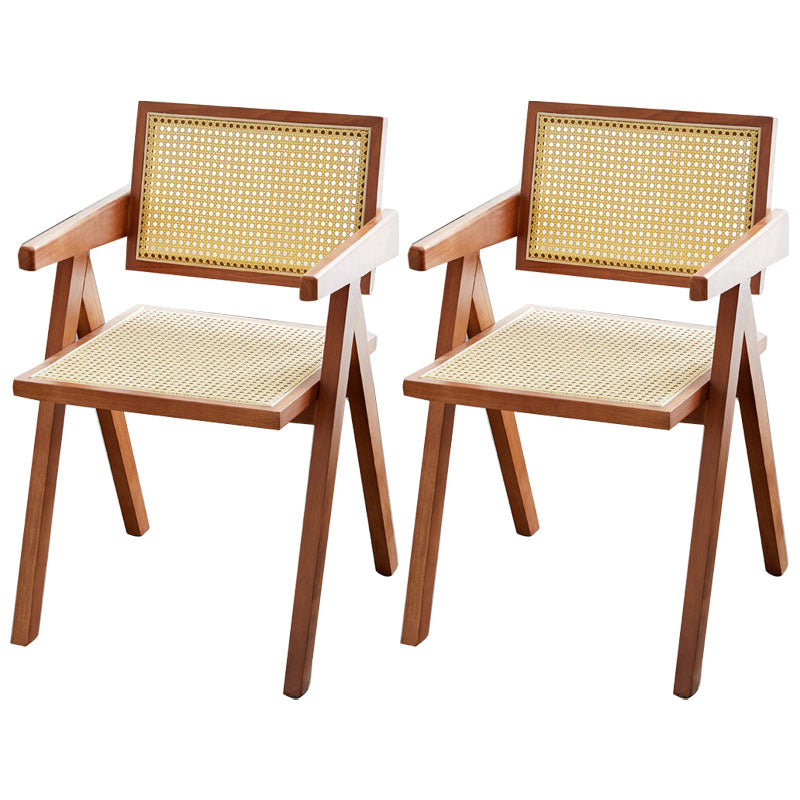 Modern Solid Wood Home Dining Arm Chair Open Back Dining Side Chair Cherry Wood 2 Piece Set Clearhalo 'Dining Chairs' 'Dining Tables & Seating' 'dining_chair' 'furn' 'furn_dining_chair' 'Furniture' 'furniture_dining_chair' 'Kitchen & Dining Furniture' 4832308
