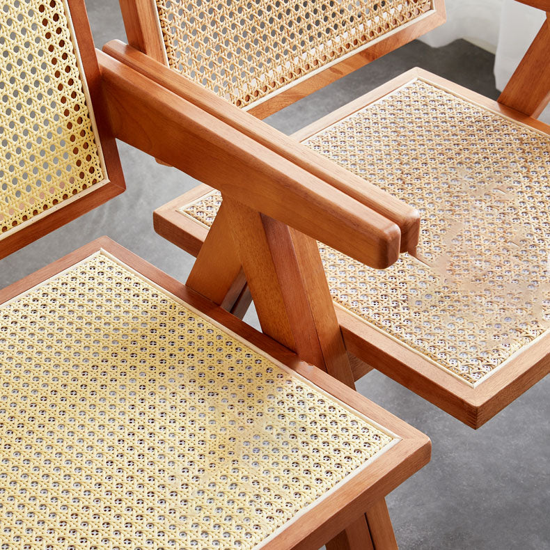 Modern Solid Wood Home Dining Arm Chair Open Back Dining Side Chair Clearhalo 'Dining Chairs' 'Dining Tables & Seating' 'dining_chair' 'furn' 'furn_dining_chair' 'Furniture' 'furniture_dining_chair' 'Kitchen & Dining Furniture' 4832310