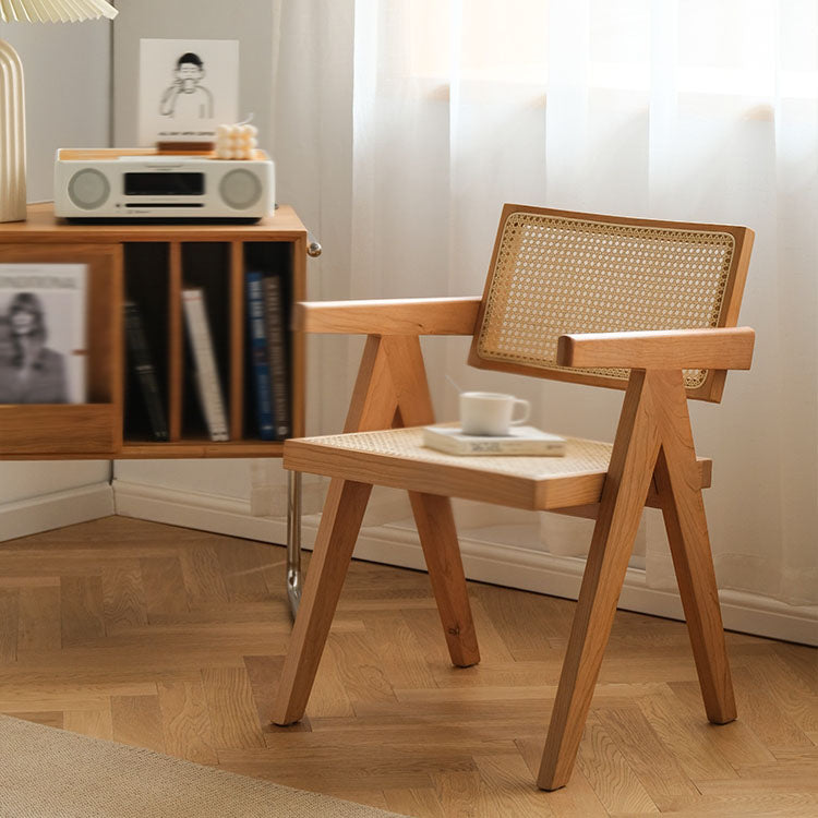 Modern Solid Wood Home Dining Arm Chair Open Back Dining Side Chair Clearhalo 'Dining Chairs' 'Dining Tables & Seating' 'dining_chair' 'furn' 'furn_dining_chair' 'Furniture' 'furniture_dining_chair' 'Kitchen & Dining Furniture' 4832321