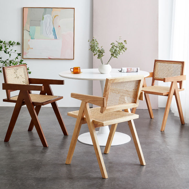 Modern Solid Wood Home Dining Arm Chair Open Back Dining Side Chair Clearhalo 'Dining Chairs' 'Dining Tables & Seating' 'dining_chair' 'furn' 'furn_dining_chair' 'Furniture' 'furniture_dining_chair' 'Kitchen & Dining Furniture' 4832322