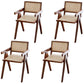 Modern Solid Wood Home Dining Arm Chair Open Back Dining Side Chair Dark Brown 4 Piece Set Clearhalo 'Dining Chairs' 'Dining Tables & Seating' 'dining_chair' 'furn' 'furn_dining_chair' 'Furniture' 'furniture_dining_chair' 'Kitchen & Dining Furniture' 4832323